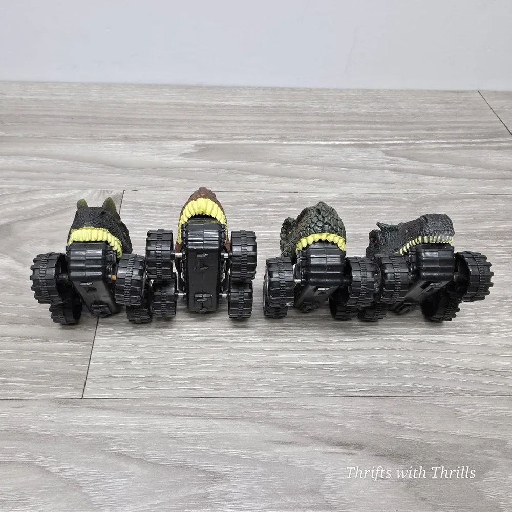 Dinosaur‎ Monster Trucks Pull Back Trucks -  Lot Of 4 - Tested